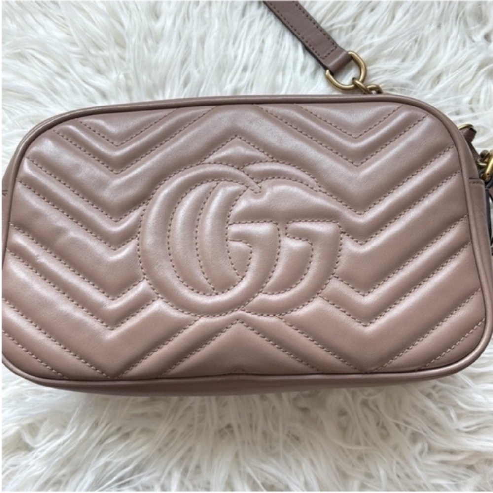 Gucci Maramont Rose Quilted Leather Crossbody Camera Bag - Picture 5 of 16